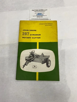 Operator's Manual for John Deere 207 Gyramor Rotary Cutter OM-W11089W - Image 1 of 3