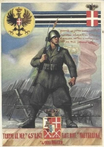 1943 ITALY FASCIST PROPAGANDA 65th MOTORIZED INFANTRY REGIMENT VALTELLINA - Picture 1 of 2