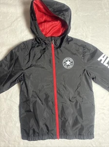 Converse Jacket Windbreaker Youth M 10-12 Full Zip Mesh Lining Logo Chest - Picture 1 of 9