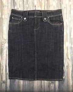 See Thru Soul jean skirt womens size 28 knee length with slit dark wash - Picture 1 of 11