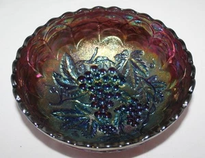 Purple Carnival Glass - 7 1/4" Grapevine Bowl - vgc - Picture 1 of 1