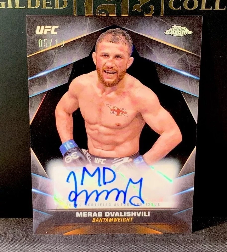2024 Topps Chrome UFC Merab Dvalishvili Black Refractor Veteran Auto /10 SSP