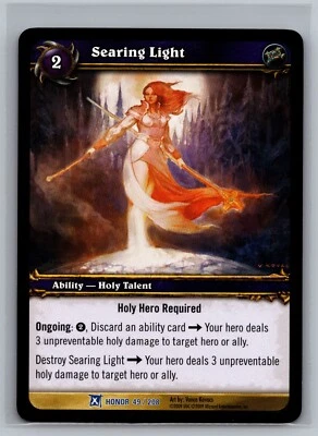 Searing Light 49 World of Warcraft TCG CCG Fields of Honor WOW RARE Card Game - Image 1 of 2