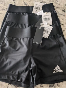 NWT Black Kids Adidas alphaskin volleyball shorts size medium Lot of 3 PAIR - Picture 1 of 1