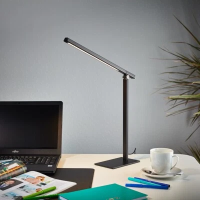 LED Schreibtischleuchte T148 schwarze Lampe Memory Funktion modern art - Bild 1 von 3