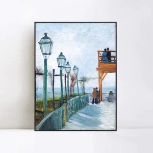 Gerahmte Kunst Montmartre - Terrasse und Aussichtsplattform, 1886 von Vincent Van Gogh - Bild 1 von 15