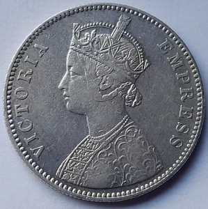 1882 EF British India 1 Rupee Silver Coin - Picture 1 of 4