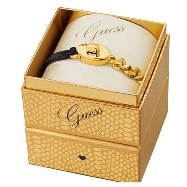 Guess Ubs11406-S розовое золото и черный кожаный браслет для женщин BestOfferWatches - Изображение 1 из 2