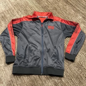 Title Boxing FULL ZIP WARM UP TRACK JACKET Gray, Red, Size Medium - Picture 1 of 4