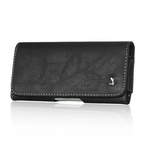 Schwarz Leder Gürtelclip Horizontal Tasche Etui Abdeckung für Apple iPhone 7 Plus 5,5" - Bild 1 von 3