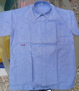 CAMICIA UOMO DA LAVORO OXFORD 100% COTONE MANICA CORTA CELESTE ULTIME 2 TG. S - Foto 1 di 3