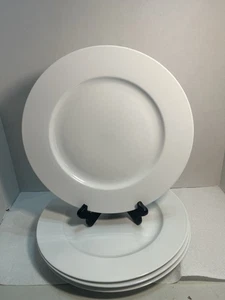 4-Pier 1 New Essentials Classic Dinner Plates 11 1/8” White Porcelain 2909 - Picture 1 of 9