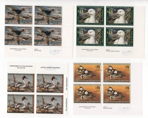 US 2006-09 FEDERAL DUCK HUNTING STAMPS $15 / FACE EACH, FOUR PLATE # BLOCKS OF 4 - Picture 1 of 2
