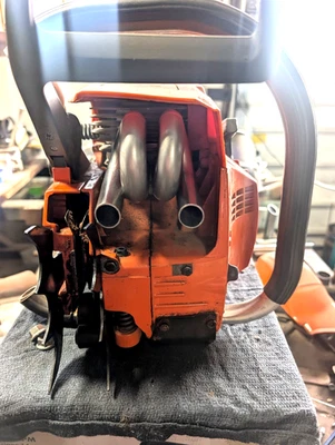 Motosierra Rams Horn doble puerto tubo silenciador mod portada Husqvarna 395xp 394 395 xp Foto 1 de 4