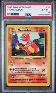 1999 POKEMON BASE SET UNLIMITED #24 CHARMELEON PSA 6 - Picture 1 of 2