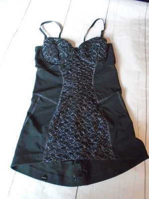 Lencería para mujer de encaje negro y plateado BE WICKED lencería quimise liguera XL Foto 1 de 4