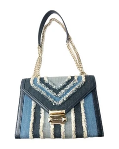 Michael Kors Whitney Frayed Denim Convertible Shoulder Bag Crossbody MSRP $328 - Picture 1 of 12