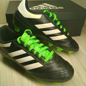 Adidas Goletto Youth Soccer Cleat Kids Size 1.5 Black Neon Green BB0570 Boy Girl - Picture 1 of 8