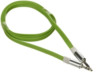Poppstar 3,5mm Flachband Audio Klinken-Kabel 1m grün für Handy/Smartphone/Tablet - Afbeelding 1 van 1