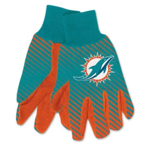 Miami Dolphins Gloves Two Tone Style Adult Size - Picture 1 of 1