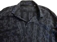 Jhane Barnes Shirt Mens XL Black Long Sleeve Abstract Pattern