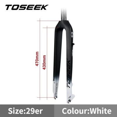 Horquilla rígida de carbono MTB tubo recto bicicleta de montaña horquilla delantera rígida 26/27,5/29er Foto 1 de 4