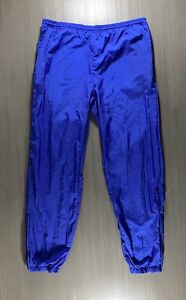 VINTAGE Pierre Cardin Track Pants Mens Large Blue White Lined Windbreaker 90s