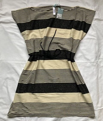 Robe Rayée Merle Avec Écharpe Mode Vintage Taille S - Photo 1/4