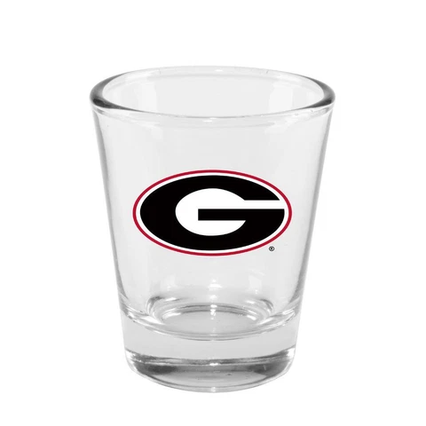 Georgia Bulldogs 2 Ounce Clear Shot Glass [NEW] NCAA Drink Pint Glass Bar Cover