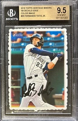Topps Heritage Fernando Tatis 2018 cubierta color RC/25 BGS 9,5 gema POP 1 Foto 1 de 3