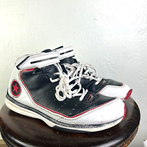 Vintage Converse Sneakers Basketball Shoes High Top Black White Red Lace Up Mens