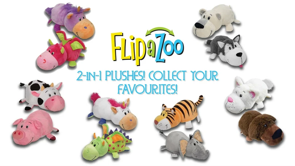 Flip-a-Zoo 16" Inch Plush Toys - 2 in 1 Soft Toys - Choose Your Favourites! - Image 1 of 1