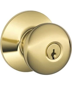 Schlage Plymouth gleichschließend Eingangstürknopf in poliertem Messing - Bild 1 von 2