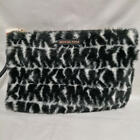 Michael Kors Blk Wht/Signature Fur Clutch Bag