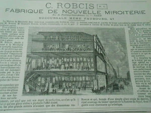 Gravure 1883 - C. Robcis Fabrique de Nouvelle Miroiterie - Bild 1 von 1