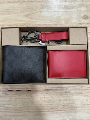 Genuine Coach C6790 3 In 1 box Signature Color Mahogany/Bright Cardinal - Image 1 of 4