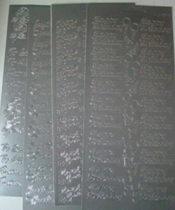 4 sheets of silver Peel-offs mixed sentiments pack 4 see pictures - Picture 1 of 5