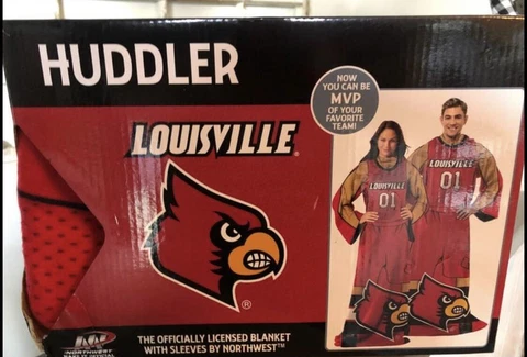 New U of L Louisville Cardinals Huddler The Blanket With Sleeves. Great gift!!!! Cover