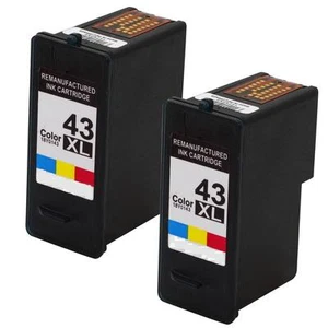 2 Combo Pack Ink for Lexmark #43 43XL Color X7550 X7675 X9350 X9575 Z1520 - Picture 1 of 3