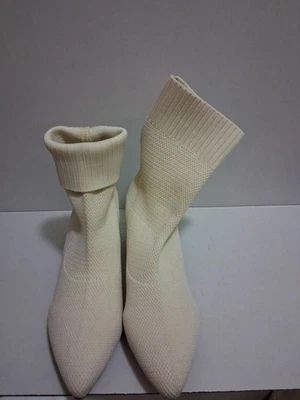 Botas calcetín tejido Joie Neely tacón bloque tirar de marfil botines al tobillo: 9 Foto 1 de 4