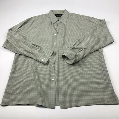 Camisa de vestir Bugatchi Uomo grande gris modal rayón para hombre con botones delanteros manga larga Foto 1 de 4