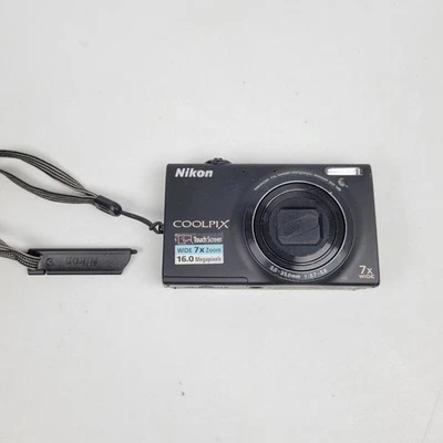 Nikon Coolpix S6100 16MP Digital Camera Black Parts Only ( Lens Error ) - Image 1 of 4
