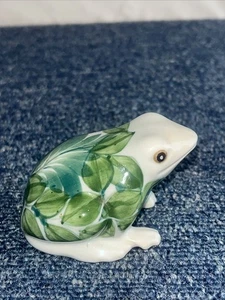 Librasco Porzellan Frosch grünes Blatt Frosch Figur Porcelaine de Phillippines - Bild 1 von 7
