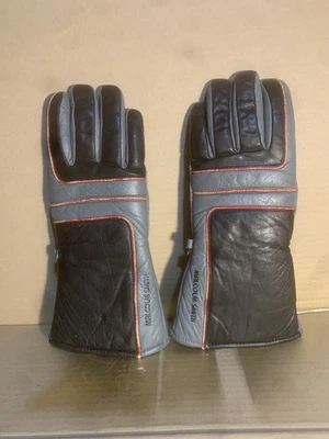 VINTAGE MALCOLM SMITH Leather Motorcycle/ Snowmobile Riding Gauntlet Gloves M - Image 1 of 4