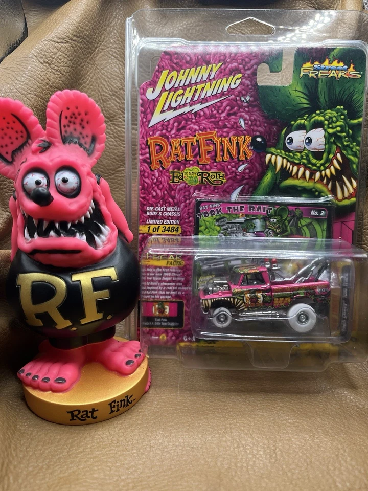 JOHNNY LIGHTNING CHASE RAT FINK CHASE 1/3484 CHEVY GRÚA 65 ROSA!! Foto 1 de 4