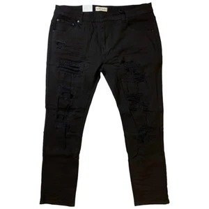 Jeans uomo Blind Trust strappo e riparazione nero hip hop urban 38 34 fondo di magazzino - Foto 1 di 5