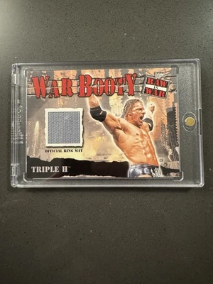 WWF WWE TRIPLE H 2001 WAR BOOTY RING MAT RELIC INSERT CARD FLEER RAW IS WAR DX  - Image 1 of 4