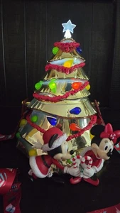 Disney Parks 50th Mickey Minnie Christmas Tree Light Up Gold Popcorn Bucket - Picture 1 of 24