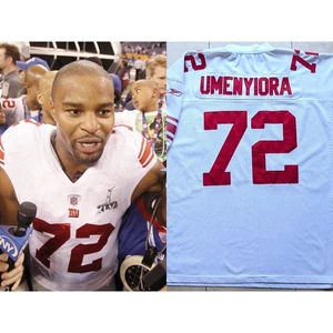 Camiseta Osi UMENYIORA #72 NY Giants 2000s Reebok On-Field 56 blanca NFL de colección Londres - Imagen 1 de 14