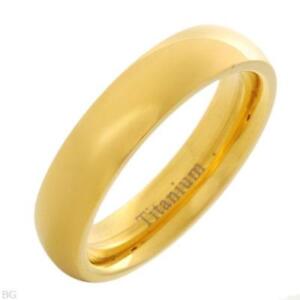 Gents 5mm 14K/Titanium Plated Plain Band Ring-Size 8.0